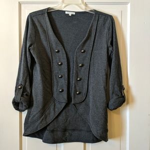 Maurice's cardigan/jacket, medium, charcoal gray